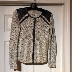 Antonio Melani Sweater/ Jacket w/leather trim